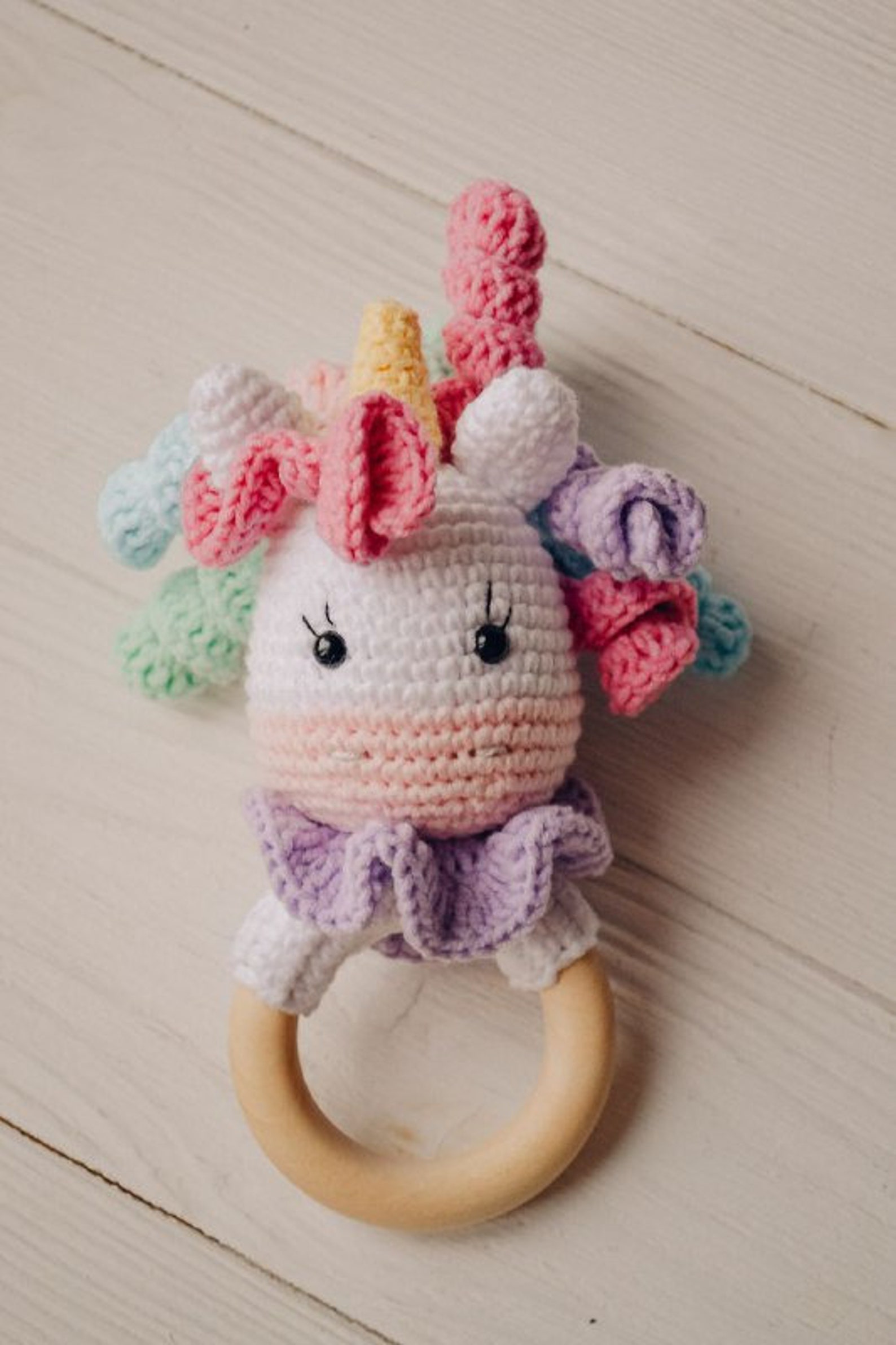 Rattle UNICORN Easy Crochet Pattern. Amigurumi UNICORN Baby Etsy