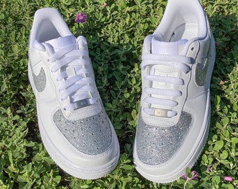 grey glitter nike air force 1