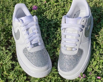 grey sparkly air force 1