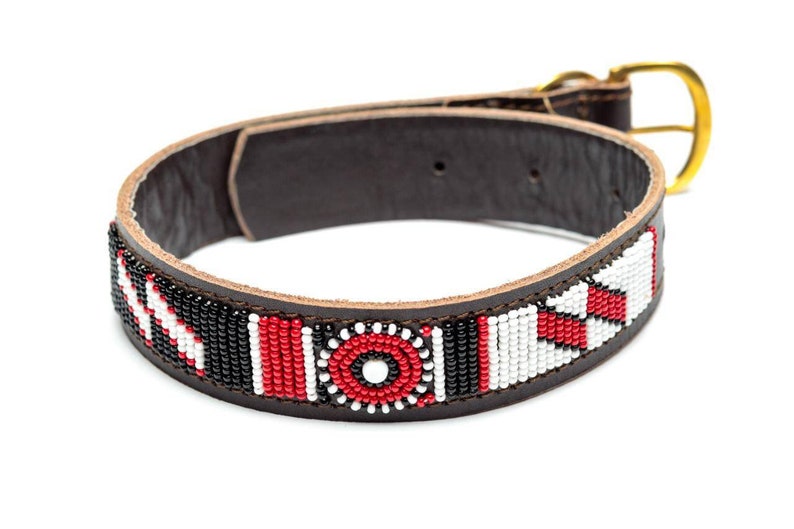 Handmade Leather Bead Dog Collar Collar Dog Africa Masai Etsy