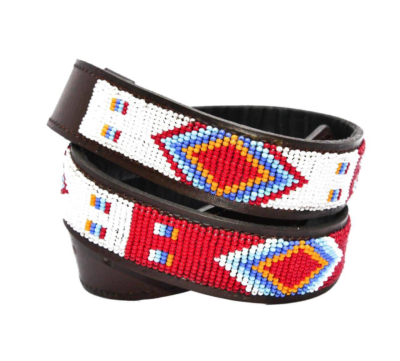 Leather Beaded Belt Maasai Belt African Belt African Etsy