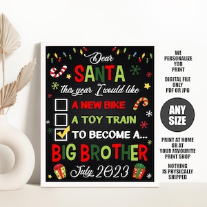 Christmas List Big Brother Sign - Etsy