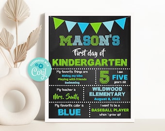 Editable First Day of School Chalkboard Sign (Digital Download)