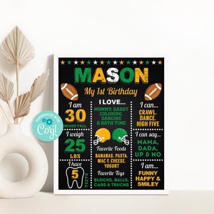 Editable Football Birthday Poster: American Football Sign (Digital Download)
