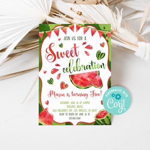Watermelon Birthday Invitation: Sweet Celebration Party (Editable Template)
