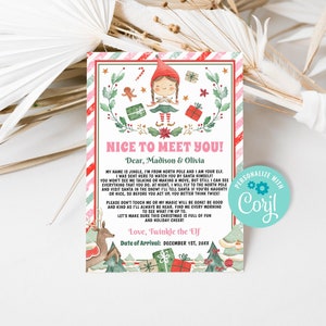 Girl Elf First Arrival Letter, Hello From Your Elf Letter, Pink Elf Welcome Letter, Christmas Elf Letter Editable Template Download