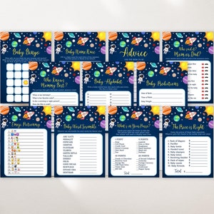 Outer Space Baby Shower Games Bundle: Galaxy Astronaut Theme (Digital Download)