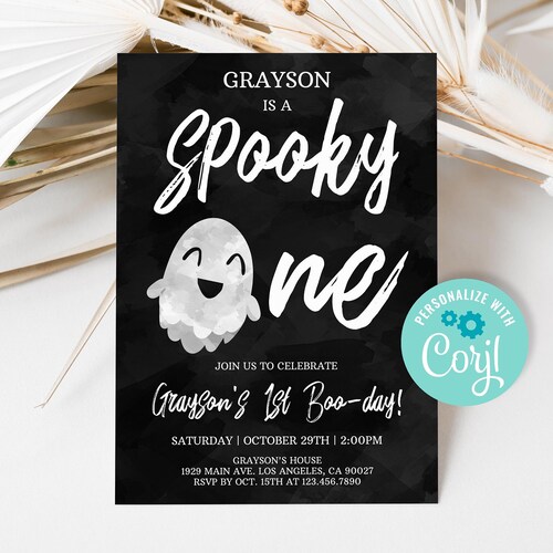 Halloween Spooky One Birthday Invitation Spooktacular Party - Etsy