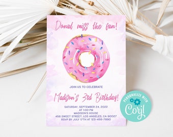 Donut Birthday Invitation Digital Donut Party Text Phone Invite ...
