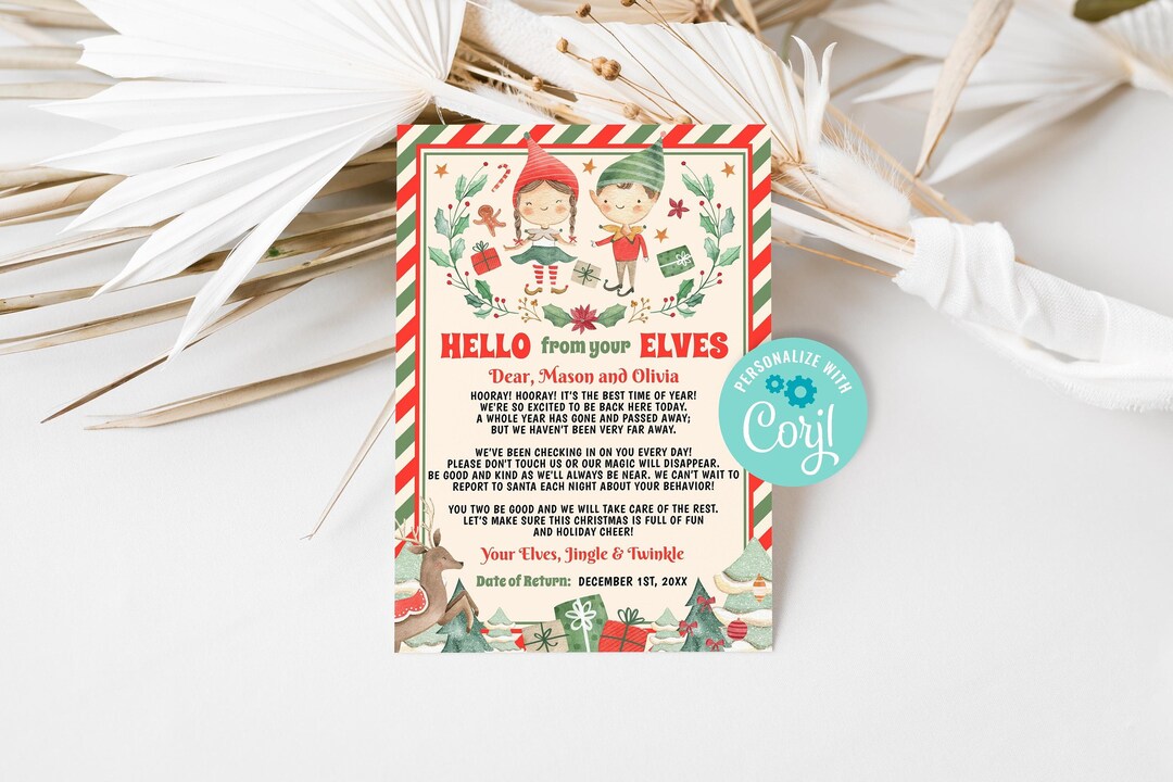 Editable Elves Arrival Letter Hello From Your Elves Letter Etsy