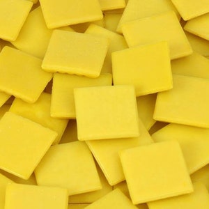 40 Sunshine Yellow Square Mosaic Tiles (20 mm)