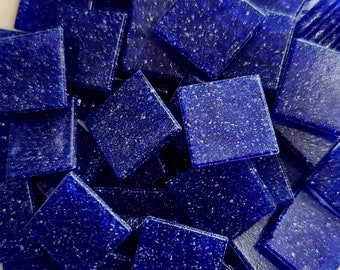 40 Dark Cobalt Blue Square Mosaic Tiles (20 mm)