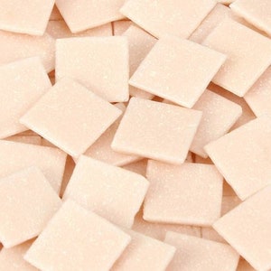 40 Pearlescent Blush Pink Square Mosaic Tiles (20mm)