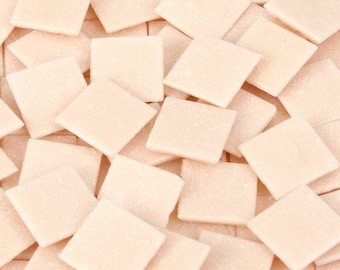 40 Pearlescent Blush Pink Square Mosaic Tiles (20mm)