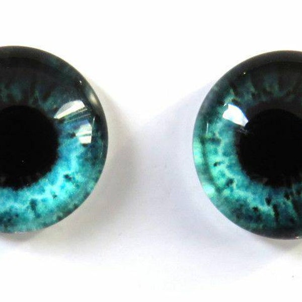 Pair of Teal Eyes for Mosaic or Crafts (12mm)