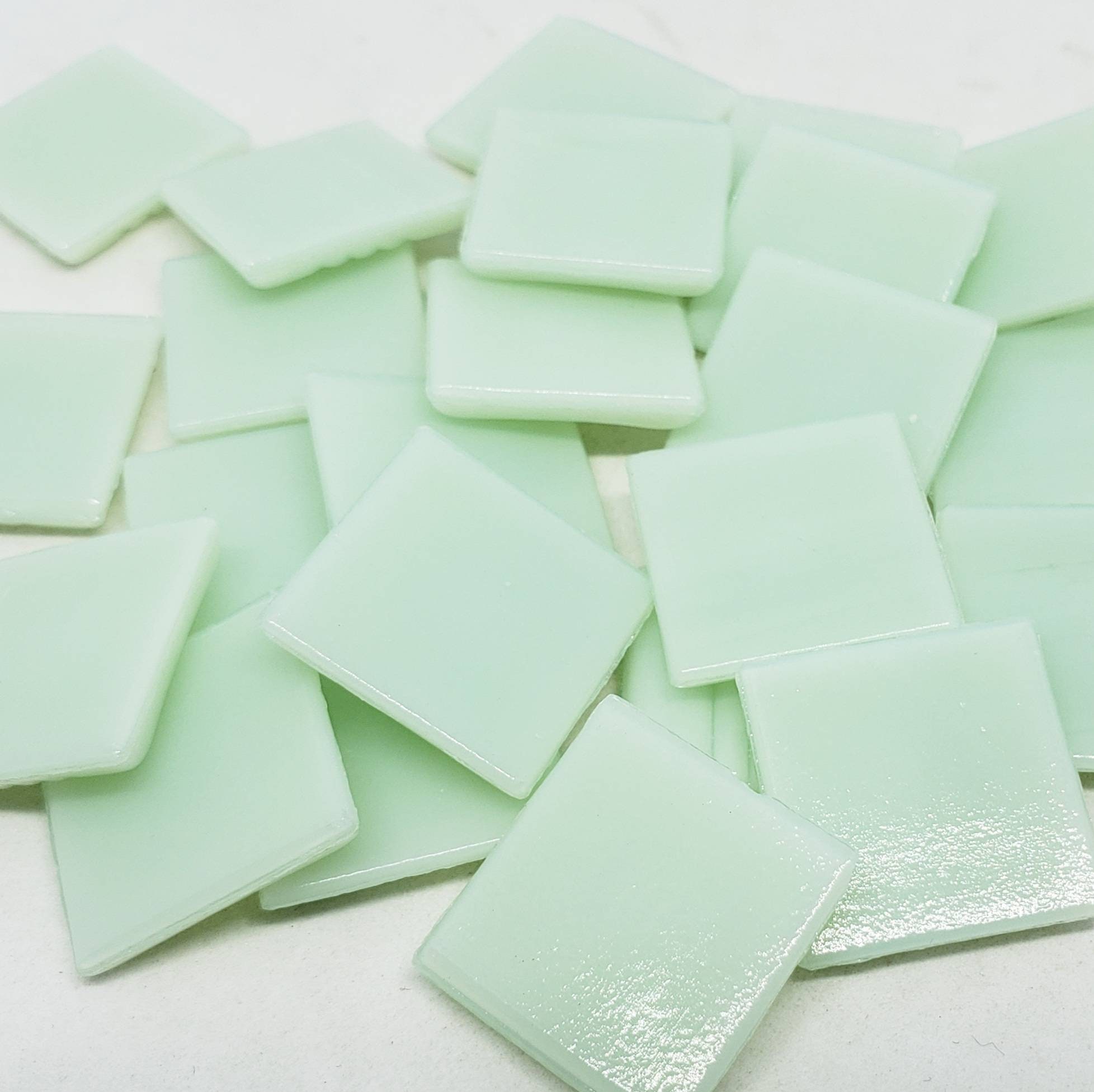 Soft Mint Green Square Glass Mosaic Tiles 20 mm Etsy