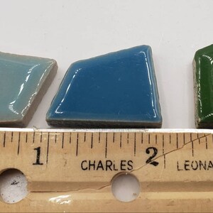 Glazed Ceramic Blue and Green Random Shape Puzzle Mosaic Tiles 20-25mm image 2