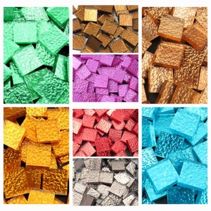 Set of Lazer Cut Textured Mirror Mosaic Tiles in a Variety of Colors 15mm
