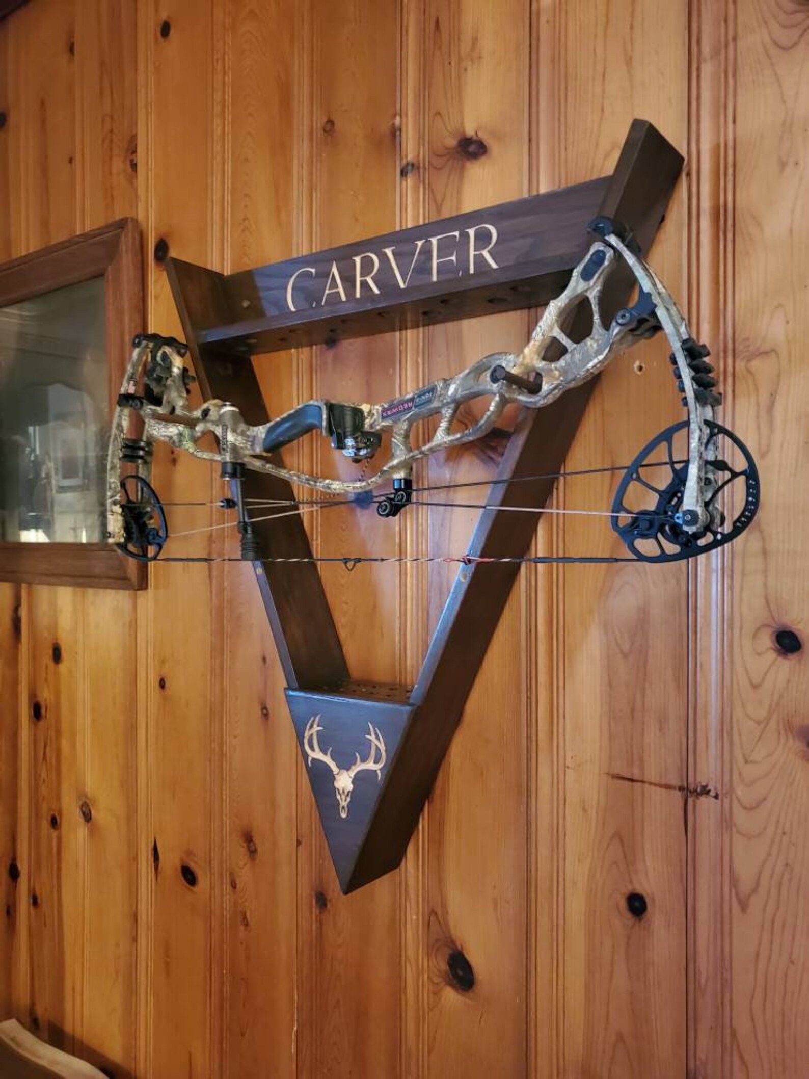 Archery bow rack wall mount compound bow rack Traditional bow Etsy