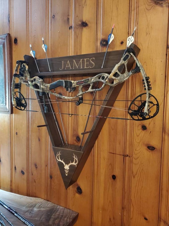 Archery bow rack wall mount compound bow rack Traditional bow Etsy