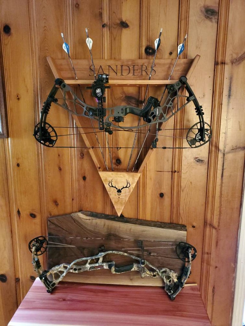 Archery bow rack Compound Bow Rack wall mount Solid Etsy