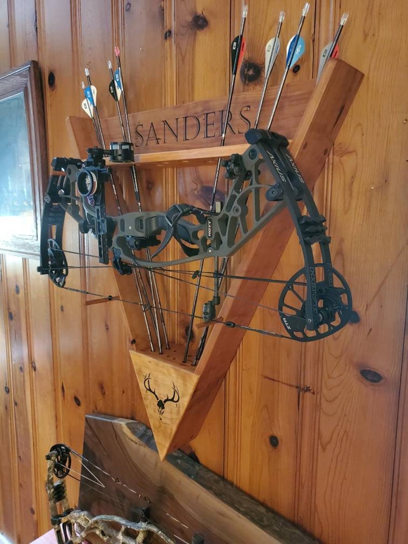 Archery bow rack Compound Bow Rack wall mount Solid Etsy