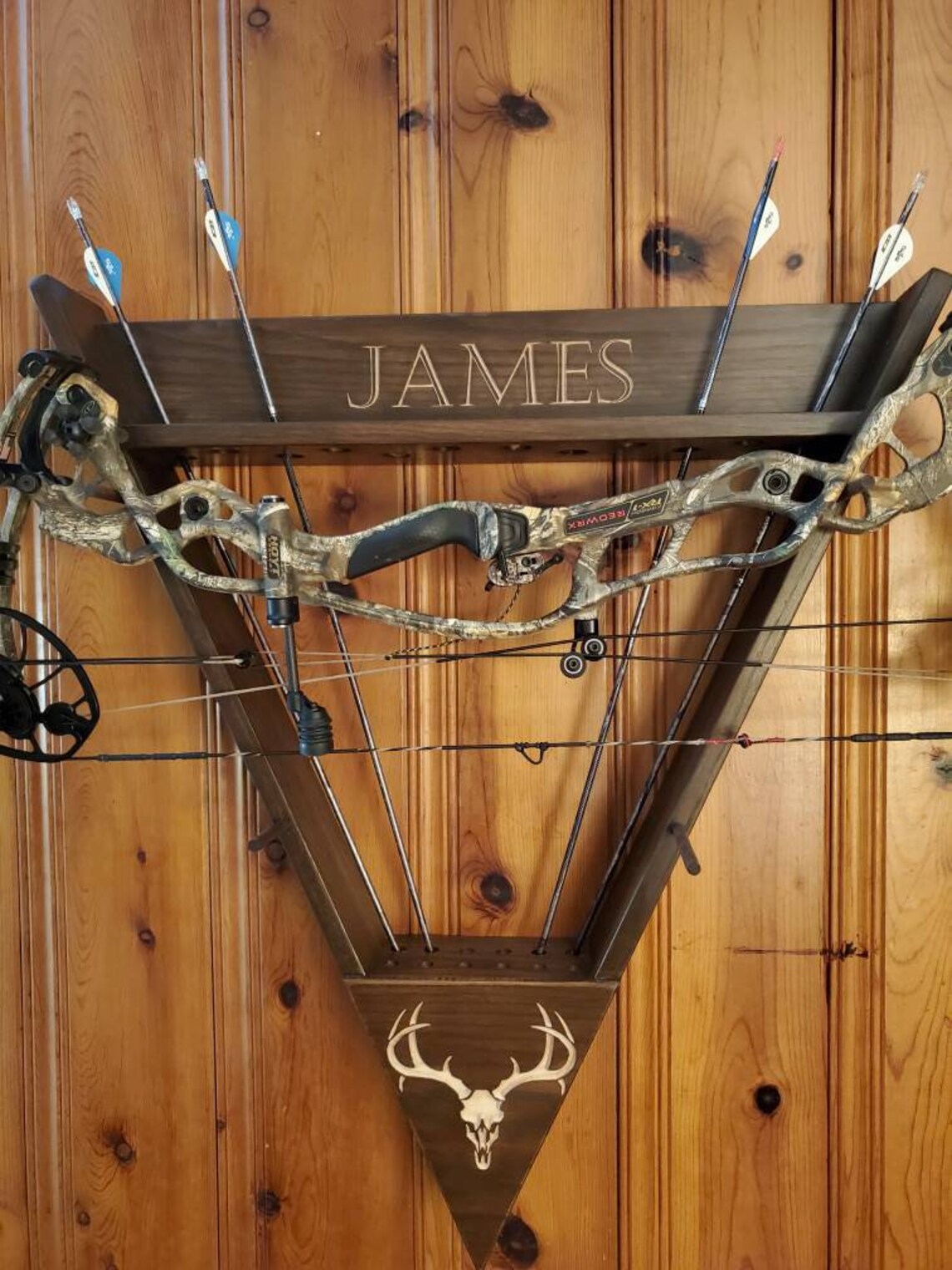 Archery bow rack wall mount compound bow rack Traditional bow Etsy