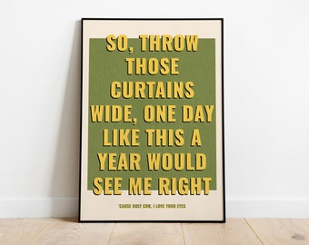 Elbow One Day Like This Lyric Quote Poster