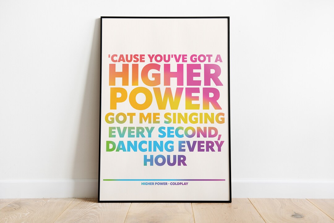 Coldplay You've Got A Higher Power Song Lyrics Poster Etsy