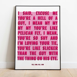 Nicki Minaj Super Bass Lyrics Poster | Pink Wall Decor | Instant