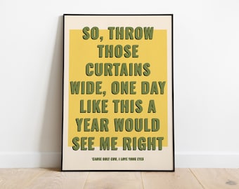 Elbow One Day Like This Lyric Quote Poster
