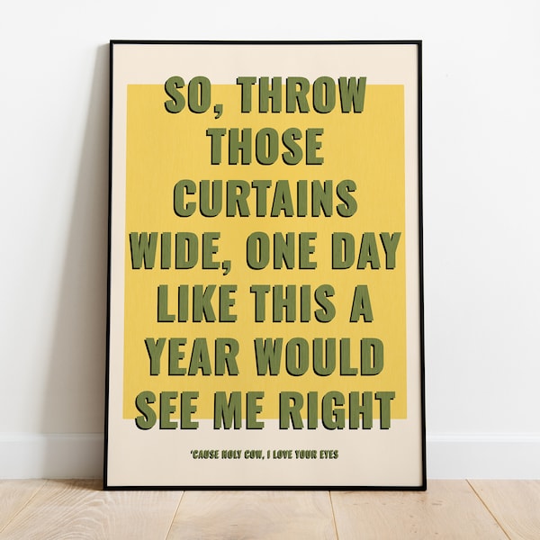 Elbow One Day Like This Lyric Quote Poster