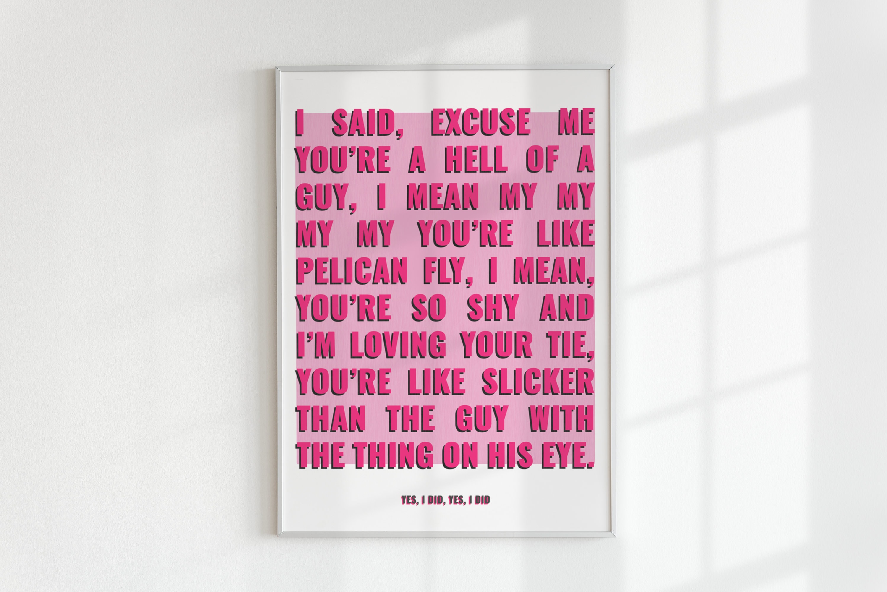 Nicki Minaj Super Bass Lyrics Poster | Pink Wall Decor | Instant