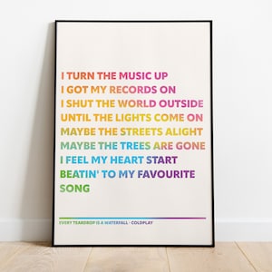 Coldplay Adventure Of A Lifetime Vinyl Record Song Lyric Print - Song Lyric  Designs