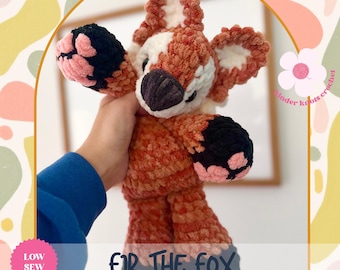 Crochet Fir the Fox Pattern, Low-Sew Pattern, Intermediate Level Plushie