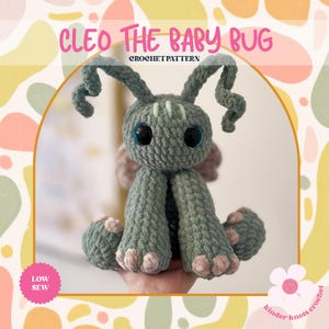 Crochet Pattern Cleo the Baby Bug | Easy Low-Sew Amigurumi | Beginner-Friendly | Plush | Super-Bulky Yarn