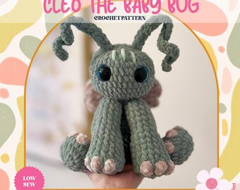 Crochet Pattern Cleo the Baby Bug | Easy Low-Sew Amigurumi | Beginner-Friendly | Plush | Super-Bulky Yarn
