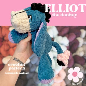 Crochet Elliot Donkey Pattern | No-Sew Pattern | Beginner Friendly