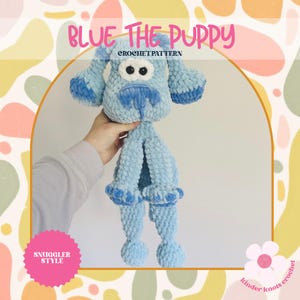 Crochet Dog Snuggler Pattern | Crochet Blues Clues Pattern | Instant Digital Download | Crochet Puppy Pattern | Low Sew Crochet