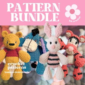 Winnie and Friends Crochet Pattern Bundle | No Sew Crochet Patterns | Beginner Friendly
