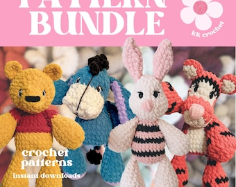 Winnie and Friends Crochet Pattern Bundle | No Sew Crochet Patterns | Beginner Friendly