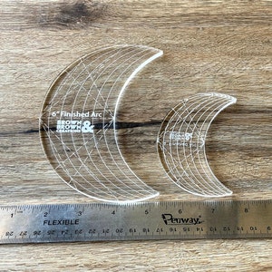 Arc, Half Circle Quilting Ruler, 6" and 4" set, Longarm or sit down Quilting, Made in the USA, Available for High or Low Shank Machines.