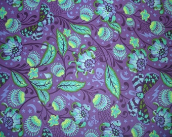 1 yard Out of Print De La Luna Venus fabric in Haunted Colorway by Tula Pink for Freespirit. 100% Quilting Cotton