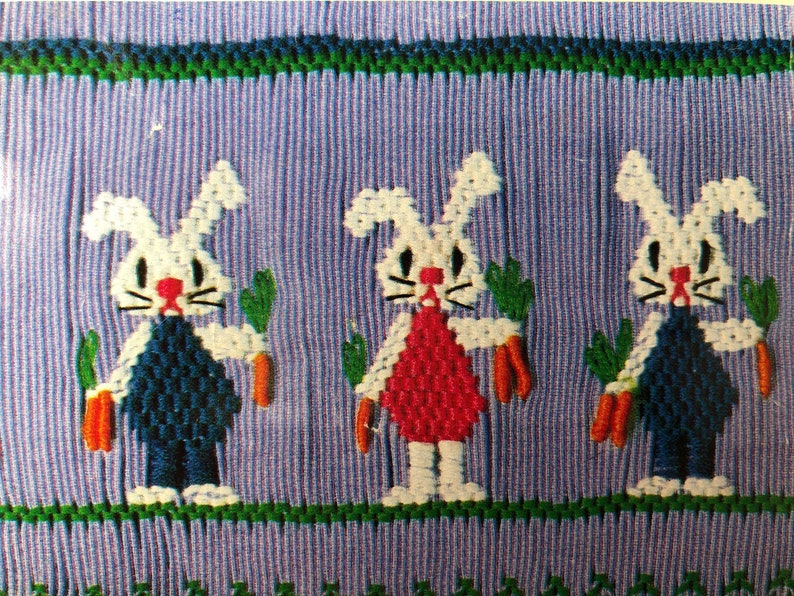 The Carrot Patch Smocking Pattern Rabbits Straight Yoke - Etsy