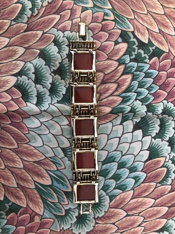 Vintage Bracelet, Square, Gold tone, 60s bracelet… - image 8