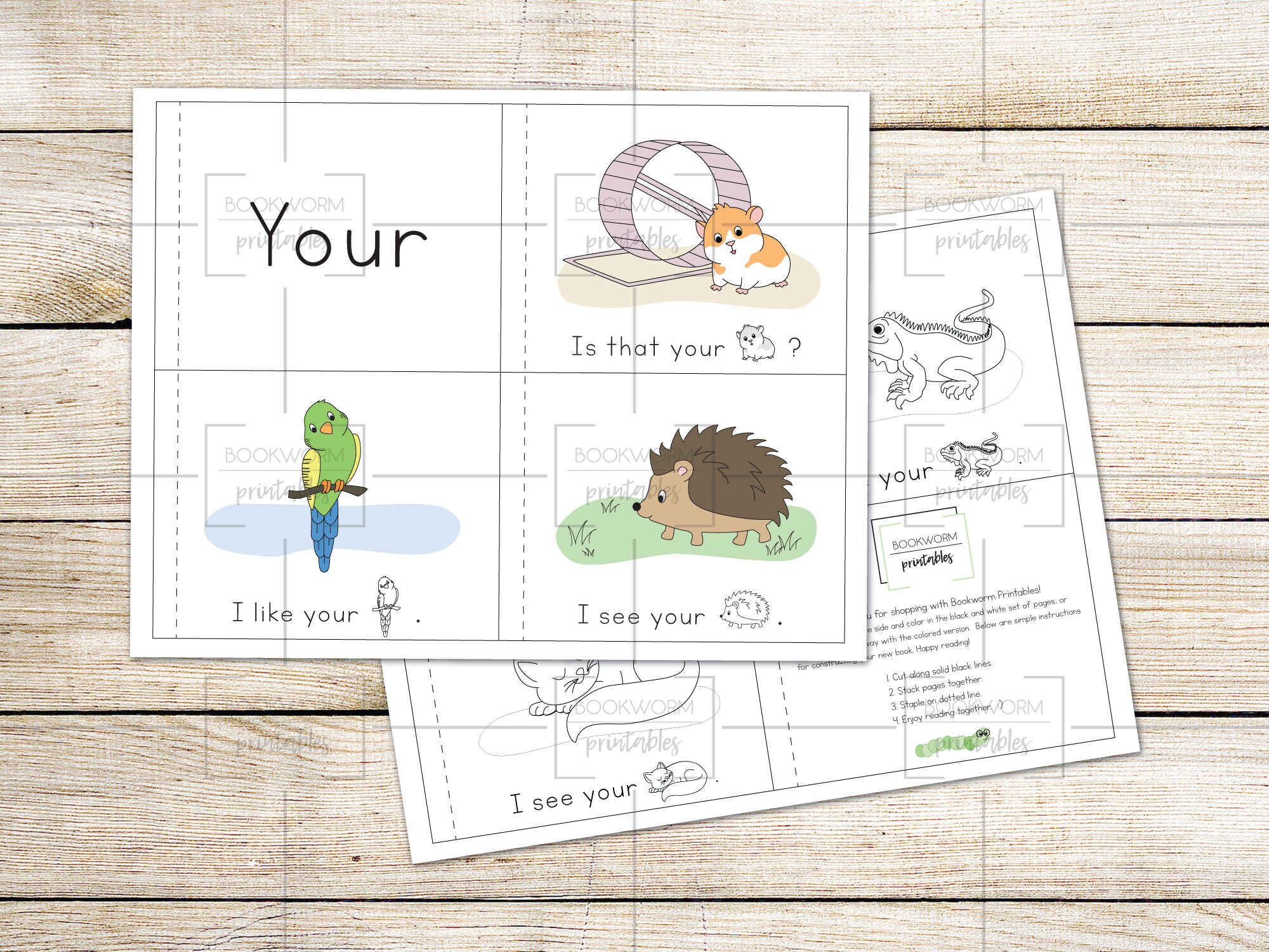 Set of 4 Printable Sight Word Books 5 Emergent Reader | Etsy