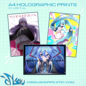 Vocaloid A4 Holographic Prints