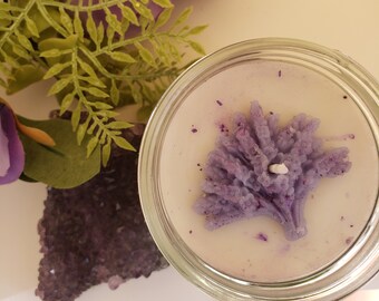 White Sage and Lavender scented candle/Lavender candle gift/ Floral scent/Fresh room candle/Purple Lavender candle/Fresh Garden Candles/Gift