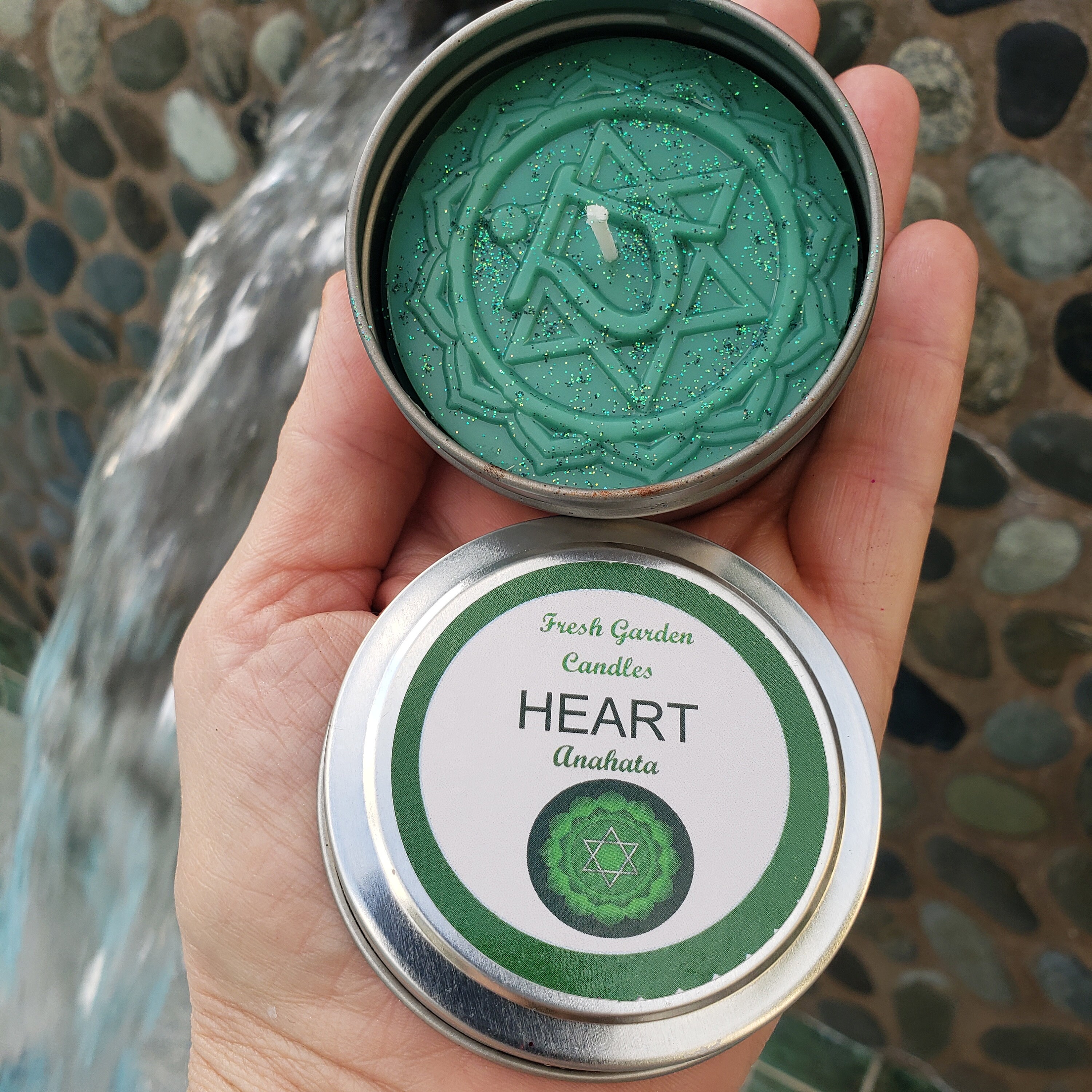 Heart Anahata 4th Chakra scented candle. Green Chakra Etsy.de
