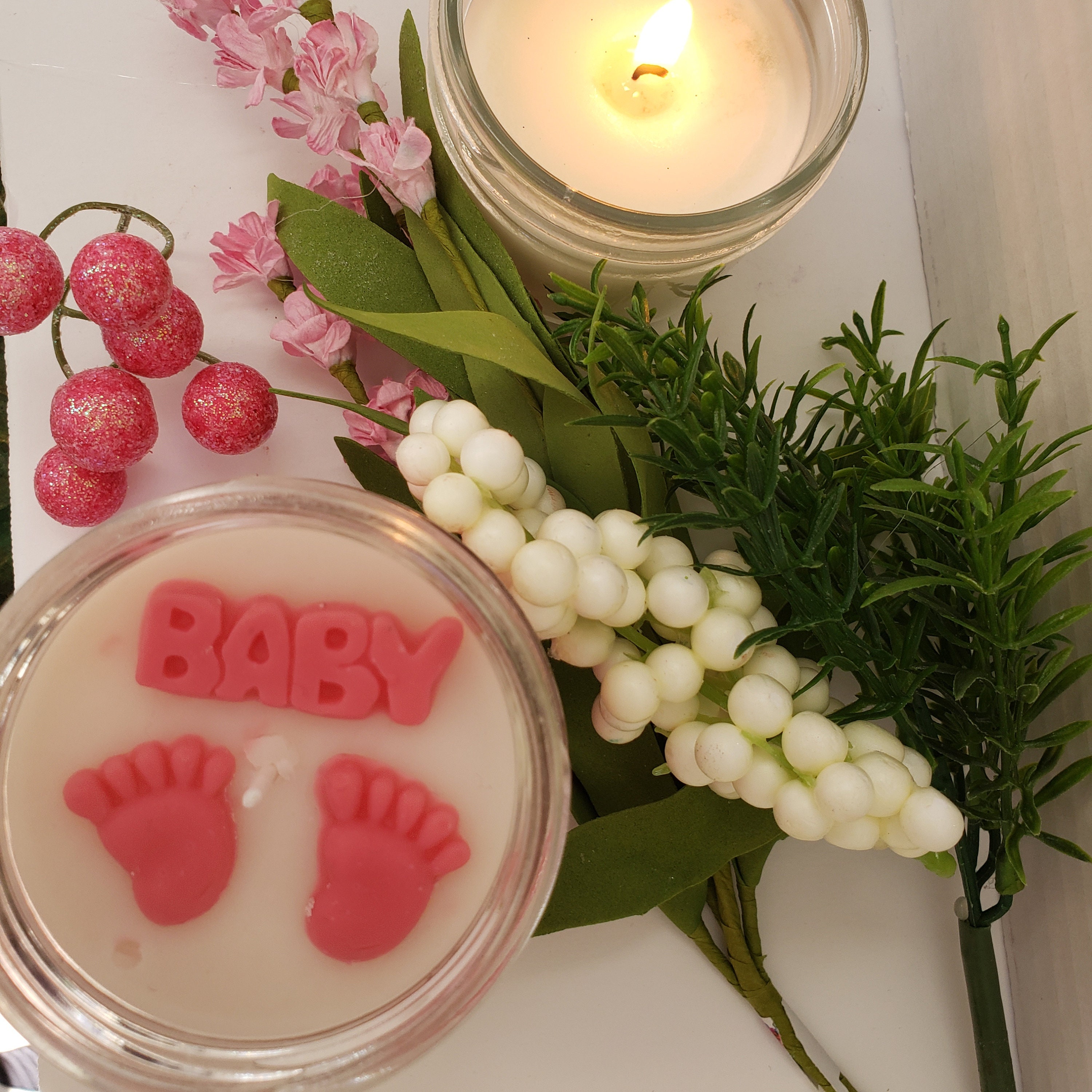 Baby Girl Pink Scented Candle/fun Baby Girl Gift/happy for New Mom Gift